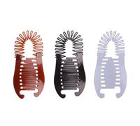 3Pcs Colorful Elongated Interlocking Plastic Banana Clip Hair Combs - Women Two Sides Hair Combs Ponytail Hair Clincher Hair Accessories for Ponytail Holder, Hair Clips, Bannana Clips