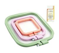3pcs Colorful Embroidery Hoops Rectangular Square Embroidery Frame Cross Stitch Hoops for Arts and Crafts Easy Sewing