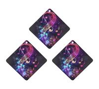 3PCS Colorful Galaxy Music Car Air Freshener Hanging Scented Cards Cute Black Car Fresheners Long Lasting New Cars Scents for Women Men Natural Air Freshener with Lanyard Automotive Freshies