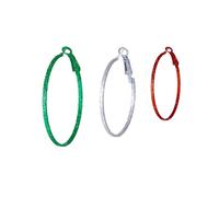 3Pcs Colorful Red Green Gold Christmas Hoop Earring for Women Glitter Santa Claus Big Circle Earring Christmas Gifts Holiday Birthday Jewelry, Acrylic, No Gemstone