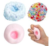 3Pcs Colorful Sugar Squishy Balls, Soft Kneading Sensory Gadget, Multicolor Portable Stress Relief Accessory for Office Study Travel Mood Adjustment & Concentration Improvement