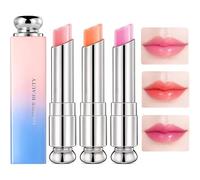 3PCS Colour Changing Lip Balm Moisturizing Lip Care Tinted Lip Balm Long Lasting Jelly Lipstick Set Magic Temperature Color Change Lipstick Natural Lip Protection Gifts for Teenage Girls Lip Repair