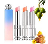 3PCS Colour Changing Lip Balm Set,Jelly Lipstick Crystal Magic Tinted Lip Balm,Moisturizer Hydrating Lip Repair,Natural Lip Care Multipack forTeenage Girls Gifts Long Lasting