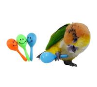 3PCS- Colourful Mini Ball Sand Hammer Parrot Rattle Shaker Musical Sound Toy Intelligent Sand Hammer Toys for Parakeets Canaries Cockatiels Conure Lovebirds(Random Color)