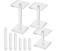 3pcs Combat Risers for Flying Miniatures, Adjustable Height Multi-Tiered Raised Platforms Acrylic Flight Terrain Stands for DND Miniatures Tabletop Board Games RPG Accessories and Display