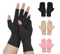 3PCS Compression Gloves for Arthritis Women Men - Fingerless Arthritis Gloves for Computer Typing, Daily Work & Driving, 3 Pairs Breathable Elastic Hand Support Gloves with Invisible Seamless Edge