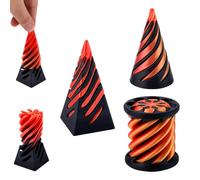 3pcs Cone Pass Through Sculpture, 3D Impossible Rotating Pyramid Pass Through Sculpture Passthrough Sculpture Desktop Spiral Cone Fidget Toys for Desktop Decoration Souvenir Gift