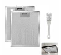 3Pcs Cooker Hood Filter, 320x260x9mm Universal Metal Grease Filter with Detergent Brush, 5-Layer Aluminium Replacement Durable Mesh Vent, for Many Leading Brands, Kitchen Extractor