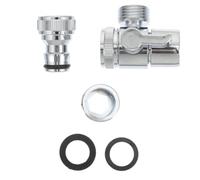 3pcs Copper Faucet Diverter Valve Adapter for Washing Machine Inlet | Flow Control Lever, Leak Resistant Design, Silver Finish, Apartment Laundry Setup, Sink Hose Attachment