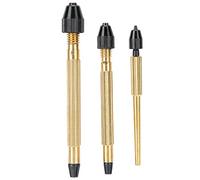 3Pcs Copper Pin Vise Twisted Drill Bit Set, Manual Hand Drill Tool for Watch Repairing, High Precision Watchmaker Accessory with 3 Sizes (8cm/9cm/10cm), Also for Jewelry Processing