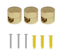 3pcs Cord Anchors, Aluminium Wall And Ceiling Pins, Cable Anchors, Wire Cable Cord Fixture Hook Cable Clip, Cord Organizers Charger Cable Management Clips with Wall Plugs And Screws, Gold