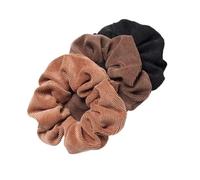 3pcs Cord Scrunchie Corduroy Fabric Scrunchies Set Elastic Hair Bands Ponytail Hair Tie Rope Headwear(D color)
