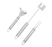 3pcs Corn Cob Peeler, Stainless Steel Corn Cob Remover Holders Knife Stripper & Thresher with Ergonomic Handle Essential Kitchen Tool for Dining Enthusiasts
