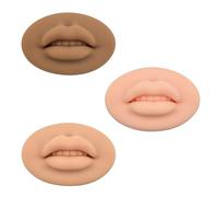 3Pcs Cosmetic Training Tattoo Practice Lips Vivid Funny 3D Silicone Lips Soft Microblading Practice Lips for Tattoo Artists, Beginners Cosmetic