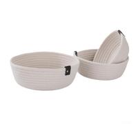 3PCS Cotton Rope Storage Baskets Featuring Traditional Weaving Technique for Consistent Shape Retention During Regular Household Use (White)