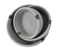 3PCS Cotton Rope Storage Baskets Featuring Traditional Weaving Technique for Consistent Shape Retention During Regular Household Use (grey)