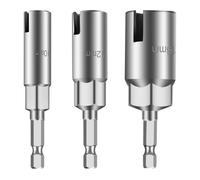 3PCS CR-V Steel Wing Nut Drivers Sockets 1/4" Hex Shank Eye Hook Drill Bit for Impact Driver Electric Drill