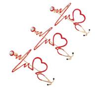 3pcs Creative Brooch Clips for Doctors and Badge Collectors | Zinc Alloy with Polished Finish, Red Detail, for Scrub Tops and Shawls at Hospital or Formal Occasions