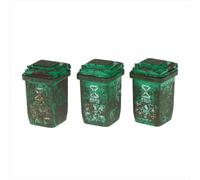3Pcs Creative Trash Can Miniature Mini Trash Bin Sorting Bucket Scene Ornament, Mini Aged-Style Garbage Can Accessories Dollhouse Decorative Model 1/87 Scale Landscape Design Elements