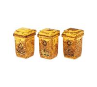 3Pcs Creative Trash Can Miniature Mini Trash Bin Sorting Bucket Scene Ornament, Mini Aged-Style Garbage Can Accessories Dollhouse Decorative Model 1/87 Scale Landscape Design Elements