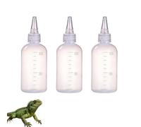 3Pcs Crested Gecko Food and Water Feeding Bottle Practical Reptile Feeder Bottle Gecko Feeding Ledge Small Pet Ledge Accessories,for Chameleon Lizard Turtle and Other Small Animal Enclosures