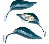 3pcs Crested Gecko Hide，Wall Climbing Gecko Toy，Reptile Leaf，Tree Frog Terrarium Accessories (Grass Green)