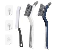 3PCS Crevice Cleaning Brush with Adhesive Hooks, Multifunctional Hard Bristle Brush Long Handle Gap Cleaning Brushes for Home Kitchen, Sink, Bathroom, Gaps, Window Groove, Small Spaces