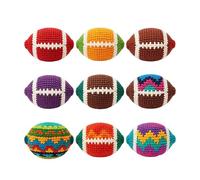 3Pcs Crochet Football Juggling Balls for Adults & Beginners, Hacky Sack Ball, Rugby, Keepy Uppy Foot Bag, 5cm Soft Knitted Hacky Sack Footbags, Kids Adults Outdoor Indoor Toss Toys (3pc-A)
