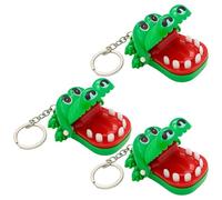 3PCS Crocodile Dentist Game, Fun Crocodile Toy Keychain, Exciting Crocodile Teeth Game for Kids and Adults, Practical Joke Toy for Entertainment and Decompression Keychain(Green)