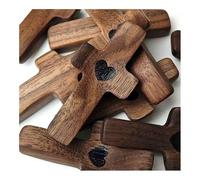 3pcs Cross My Heart Encouragement Gift Handheld Wooden Cross With Epoxy Heart To Carry In Pocket Emotional Support