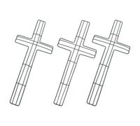 3pcs Cross Shaped Wreath Rack Iron Frame, Reflection Wall Decor | Reusable White Metal Base for Ribbons, Tinsel, Greenery Picks, DIY Crafts, Church Displays, Hotel Styling and Front Door