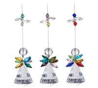 3PCS Crystal Angel Suncatchers Rainbow Window Suncatcher Hanging Prisms Pendant for Home Office Garden Decorations