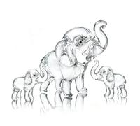 3Pcs Crystal Elephant Figurines Collectible Lucky Glass Animals Paperweight