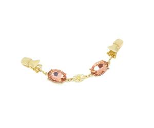 3pcs Crystal Sweater Clip Cardigan Buckle Accessory for Ladies | Three Piece Set in Red Green and Rose Pink, Elegant Vintage Style for Sweater or Blouse