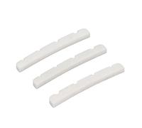 3Pcs Curved Bottom Bass Nut Slotted Bone Bass Nut Replacement 4 String Bass Nut for Standard Jazz Bass High Density Unbleached Real Bone 42x3.2x4.8mm