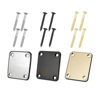 3PCS Curved Bottom Jack Plate, 68 * 55mm Metal Curved Bottom Jack Plate, Output Jack Plate Curved Base Bottom Input Jack Plate For Electric Guitar Parts Accessories