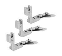 3pcs Curved Hemmer Foot, Rolled Hem Presser Foot for Industrial Flat Bed Sewing Machine, Arc Shape Flat Bottom Steel 1/8 Inch Hemming Foot with Smooth Operation for Thin Fabrics