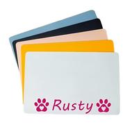 3Pcs Custom Pet Feeding Mat, Personalized Dog And Cat Food Mat With Name And Icon, Non-Slip Absorbent Fabric Placemat For Food And Water, Portable Great Gift Idea