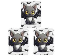 3PCS Cute Bat Car Air Freshener Hanging Scented Cards Cute White Car Fresheners Long Lasting New Cars Scents for Women Men Natural Air Freshener with Lanyard Automotive Freshies