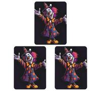 3PCS Cute Cartoon Clown Car Air Freshener Hanging Scented Cards Cute Black Car Fresheners Long Lasting New Cars Scents for Women Men Natural Air Freshener with Lanyard Automotive Freshies