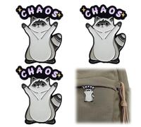 3pcs Cute Cartoon Raccoon Pin Badge - Funny Anime Style Brooch,Bag Pins for Jacket Backpack,Unique Raccoon Gifts,Cute & Funny Badges for Women Men