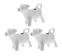 3Pcs Cute Cow Ceramic Milk Pitchers 40Ml Multi-Purpose Cream Cups for Coffee Tea and Sauces Perfect for Home and Café Use
