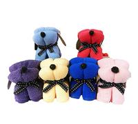3Pcs Cute Dog Shape Mini Cotton Folded Towel Soft Breathable Washcloth Personalized Wedding Gift Thank You Guest Favor for Bridal Shower Baby Showers Birthday Party (Random)