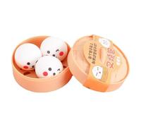 3Pcs Cute Dumpling Squishy Toys - Mini Animal Round Dumpling Toy, Soft Slow-Rise Sensory Squeeze Toys for Stress Relief, Party Bag Fillers, Squishy Toy Novelty Gift for Birthday, Party (Bunny)