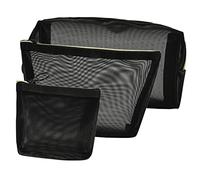 3Pcs Cute Mesh Cosmetic Bag Portable Travel Toiletry Pouch for Skincare Makeup Daily Essentials for Women Durable Lightweight Design