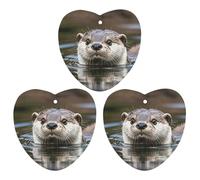 3PCS Cute Otter Car Air Freshener Hanging Scented Cards Cute White Car Fresheners Long Lasting New Cars Scents for Women Men Natural Air Freshener with Lanyard Automotive Freshies