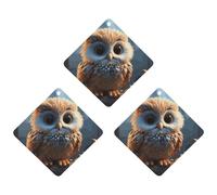 3PCS Cute Owl Car Air Freshener Hanging Scented Cards Cute Black Car Fresheners Long Lasting New Cars Scents for Women Men Natural Air Freshener with Lanyard Automotive Freshies
