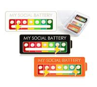3PCS Cute Social Battery Pin,My Social Battery Badge,Funny Interactive Pin Badges,Functional Mood Enamel Pins for Introverts Emotional,7 Days a W or Clothing Decoration Backpacks Hats Gifts