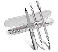 3PCS Cuticle Pusher and Gel Polish Remover Set with Nail Files, Salon Quality Metal Acetone Gel Nail Polish Peeler Scraper Durable Professional Manicure Pedicure Cleaner Tool For Fingernail Toenail