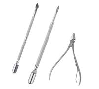 3Pcs Cuticle Remover Tool Set Cutter with Pusher Scraper Set Professional Heavy Duty Stainless Steel Cuticle Clippers Manicure Pedicure Fingernails Nail Art Care for Mens & Womens